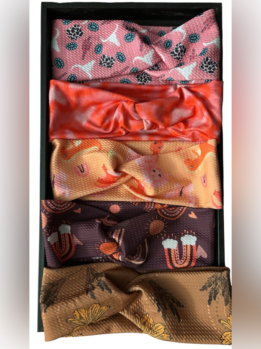 Assorted Women’s Knotted Headbands - Pink, Red, Peach, Purple, Brown